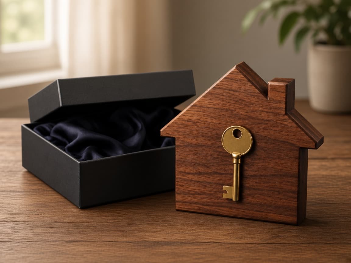 House Closing Gift design concept in a presentation setting